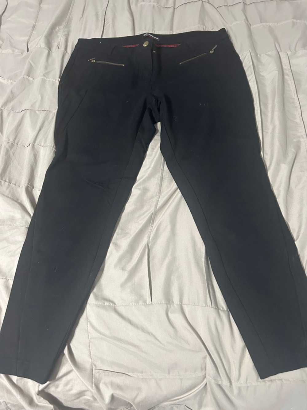 Dalia Collection Black Pants with Red Trim
